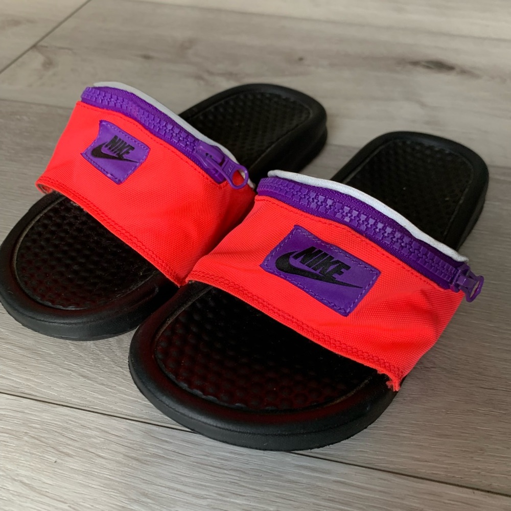 Nike Benassi JDI Fanny Pack Slides Hyper Punch